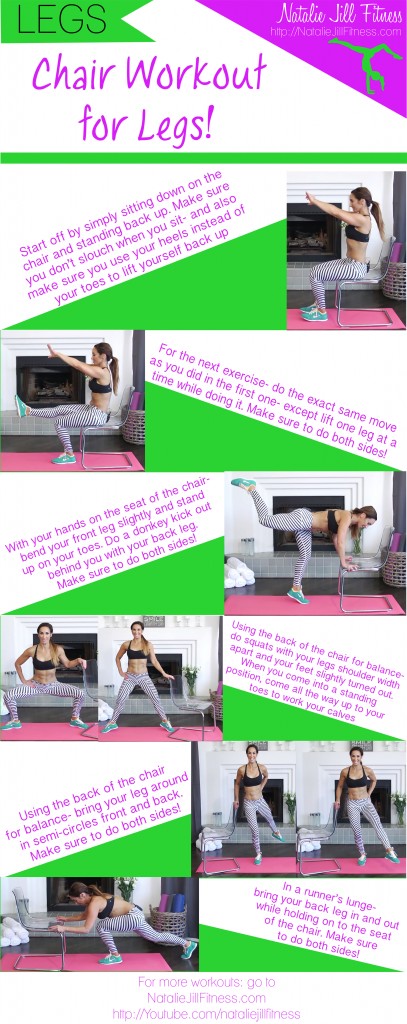 Leg and Glute Exercises You Can Do With a Chair! - Natalie Jill Fitness